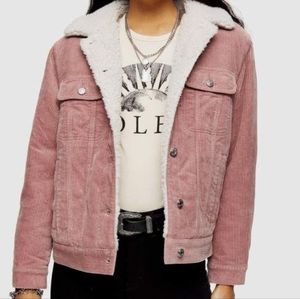 Denim& Co pink corduroy jacket SZ.4